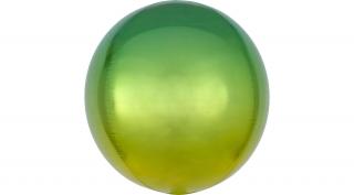 Orbz - 40 cm-es ombre sárga-zöld fólia lufi