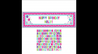 Óriás egyediesíthető Happy Birthday színes felirat 165x50 cm