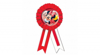 Piros szalagos Minnie Mouse kitűző