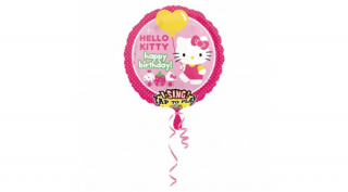 Sing-a-Tune - Zenélő Happy Birthday Hello Kitty fólia lufi