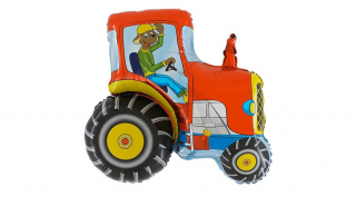 SuperShape - 74 cm-es piros traktor fólia lufi