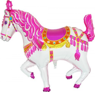 SuperShape - 91 cm-es pink cirkuszi ló fólia lufi