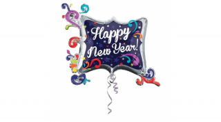 SuperShape - Happy New Year indás fólia lufi