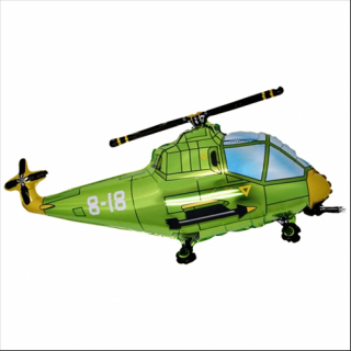 SuperShape -  Helikopter zöld  fólia lufi