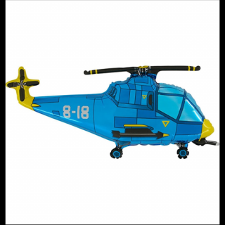 SuperShape - kék helikopter fólia lufi