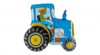 SuperShape - Kék traktor fólia lufi, 74 cm