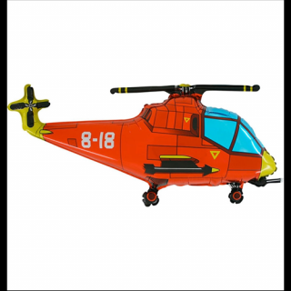 SuperShape - Piros helikopter fólia lufi