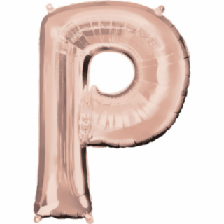 SuperShape - rosegold P betű fólia lufi