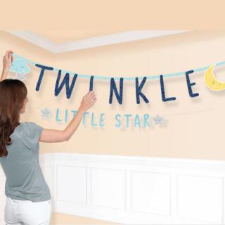Twinkle Little Star babaváró party függő dekoráció szett, 12db