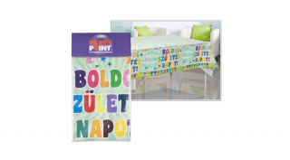 Zászlós Boldog Születésnapot műanyag asztalterítő - 130 cm x 180 cm
