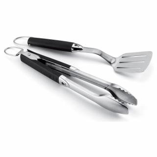 Weber Premium compact eszközkészlet, 2  db-os, rozsdamentes acél, fekete