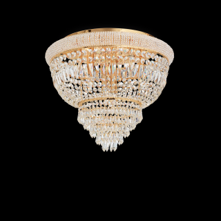 DUBAI klasszikus kristály mennyezeti lámpa, arany, 52 cm