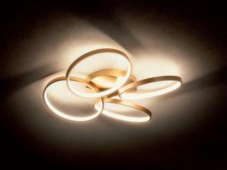 ESPIRAL modern LED mennyezeti lámpa, ötös, arany