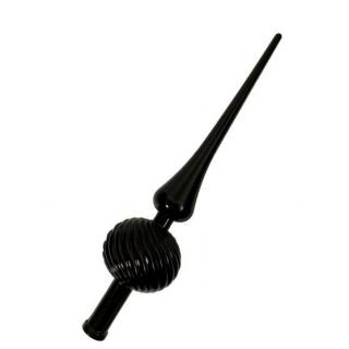 Fekete karácsonyfa csúcsdísz, 28 cm