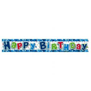 Happy birthday felirat kék, 180 cm