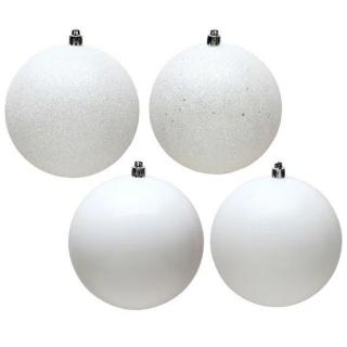 Karácsonyfa gömb, Fehér, 3 cm, 12 db