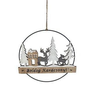 Karácsonyi ajtódísz vagy fali dísz, szarvasok