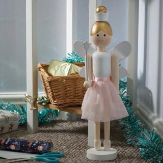 Karácsonyi angyal figura Pink/Fehér 50 cm