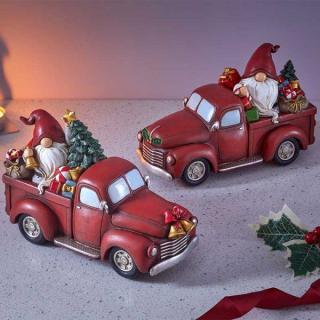 Karácsonyi Skandináv manó autóban, 22 cm