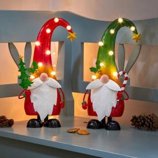 Karácsonyi skandináv manó világítással, elemes, 2 színben, 41 cm