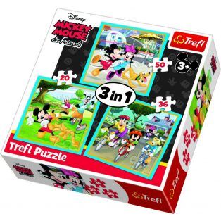 Mickey egér puzzle 3in1 trefl
