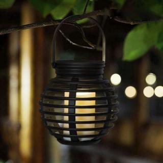 Napelemes kerti, LED gyertyafény lámpás, meleg fehér, 11 cm
