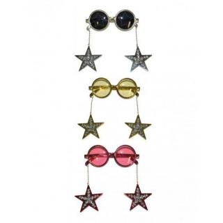 Party szemüveg,lelógó csillagokkal,3 féle színben.