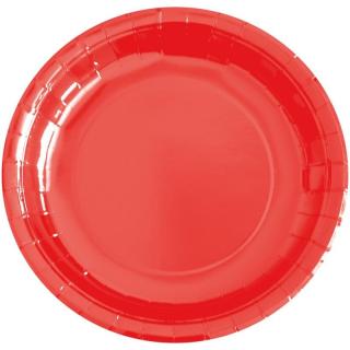 Piros parti tányér, 8 db