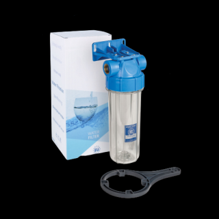 Vízszűrő ház 10", 1", konzol, kulcs (Aquafilter)