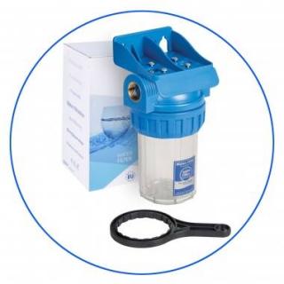 Vízszűrő ház 5", 1", konzol, kulcs (Aquafilter)