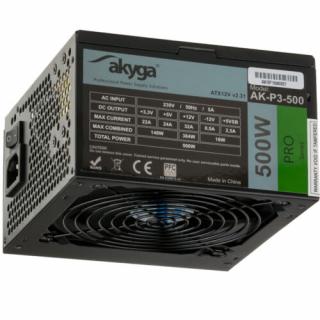 Akyga AK-P3-500 tápegység 500 W 20+4 pin ATX ATX Fekete (AK-P3-500)