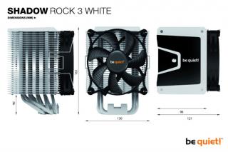Be Quiet! Shadow Rock 3 White - Cooler - 12 cm - 1600 RPM - 11.5 dB - 24.4 dB - White (BK005)