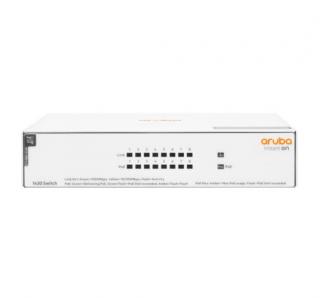 Hewlett Packard Enterprise Aruba Instant On 1430 8G Class4 PoE 64W Beállítást nem igénylő (unmanaged) L2 Gigabit Ethernet (10/100/1000) Ethernet-áramellátás (PoE) támogatása Fehér (R8R46A)