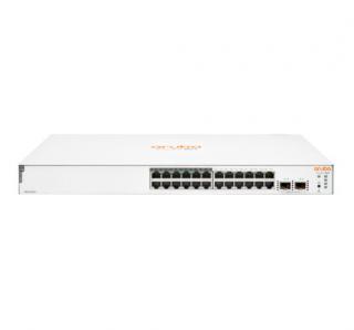 Hewlett Packard Enterprise Aruba Instant On 1830 24G 12p Class4 PoE 2SFP 195W Vezérelt L2 Gigabit Ethernet (10/100/1000) Ethernet-áramellátás (PoE) támogatása 1U (JL813A)