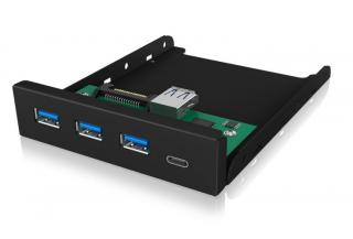ICY BOX IB-HUB1418-i3 USB 3.2 Gen 1 (3.1 Gen 1) Type-A 5000 Mbit/s Fekete (60432)