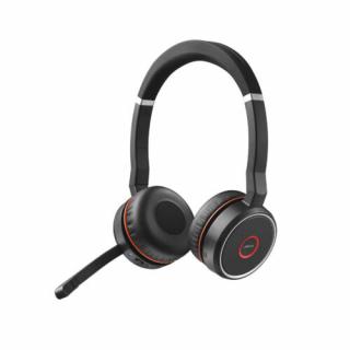 Jabra Evolve 75 UC Stereo Headset Vezetékes és vezeték nélküli Fejpánt Iroda/telefonos ügyfélközpont Micro-USB Bluetooth Fekete, Vörös (7599-838-109)