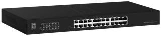 LevelOne Switch 24x GE GEU-2431 19\" Rack Mount Kit Beállítást nem igénylő (unmanaged) Gigabit Ethernet (10/100/1000) 1U Fekete (GEU-2431)