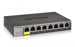 Netgear GS108Tv3 Vezérelt L2 Gigabit Ethernet (10/100/1000) Szürke (GS108T-300PES)