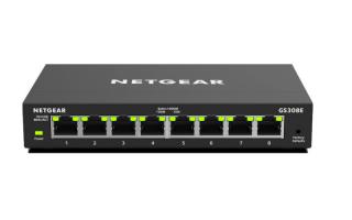 Netgear GS308E Vezérelt Gigabit Ethernet (10/100/1000) Fekete (GS308E-100PES)