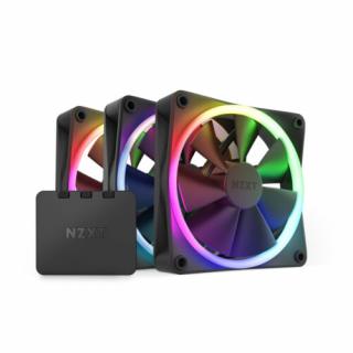 NZXT F120 RGB Triple Pack Számítógép tok Ventilátor 12 cm Fekete 3 dB (RF-R12TF-B1)
