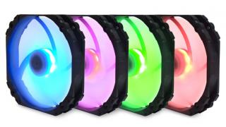 Scythe Kaze Flex 140 RGB PWM Számítógép tok Hűtő 14 cm Fekete, Fehér (KF1425FD18R-P)