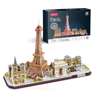 3D puzzle City Line Párizs LED világítással