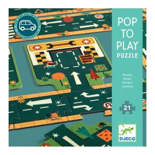 Autópálya puzzle - útépítő kirakó Djeco