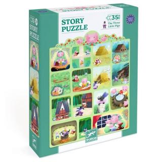 Djeco Story puzzle - A három kismalac 35 db-os