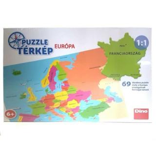Európa Puzzle térkép magyarul Dino