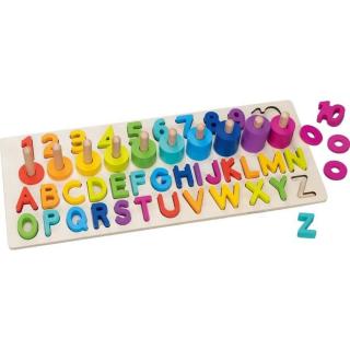 Fa montessori fejlesztő játék - Számok és betűk