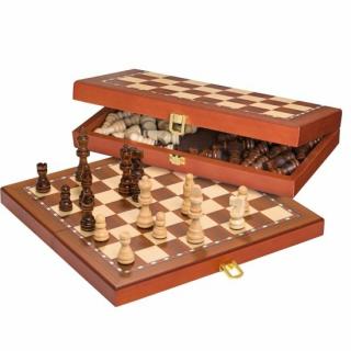 Fából készült mágneses sakk készlet 30x30 cm - Philos