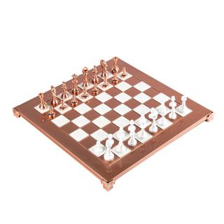 Manopoulos réz sakk készlet - (réz-fehér) utolsó darab