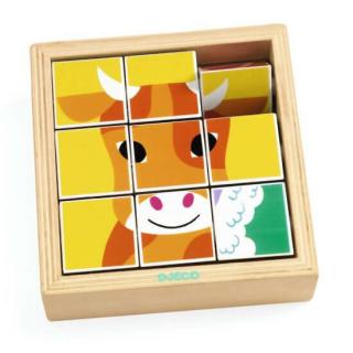 Puzzle kocka játék forgatható elemekkel