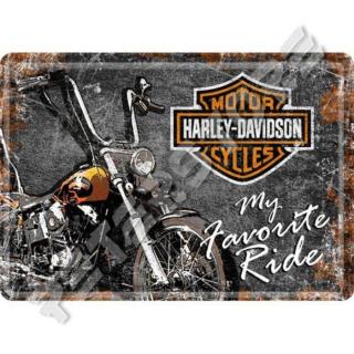 Retró Fém Képeslap - Harley-Davidson Motor